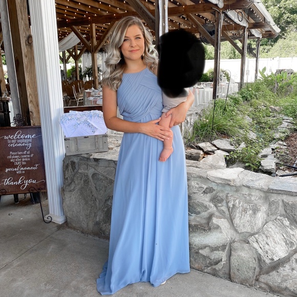 Azazie Ginger bridesmaid dress in dusty blue - Picture 3 of 4